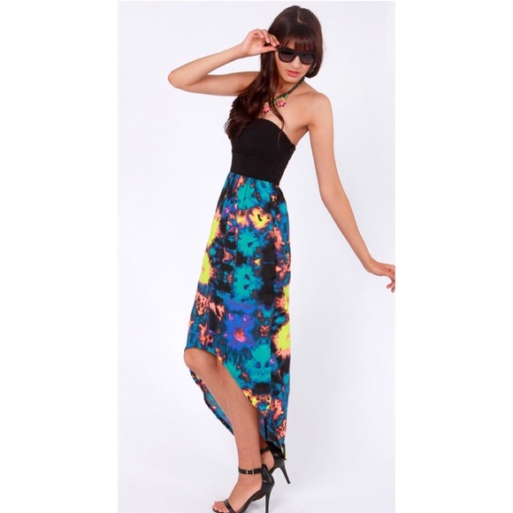 Hurley Sheila Strapless Neon Dress - Picture 3 of 7